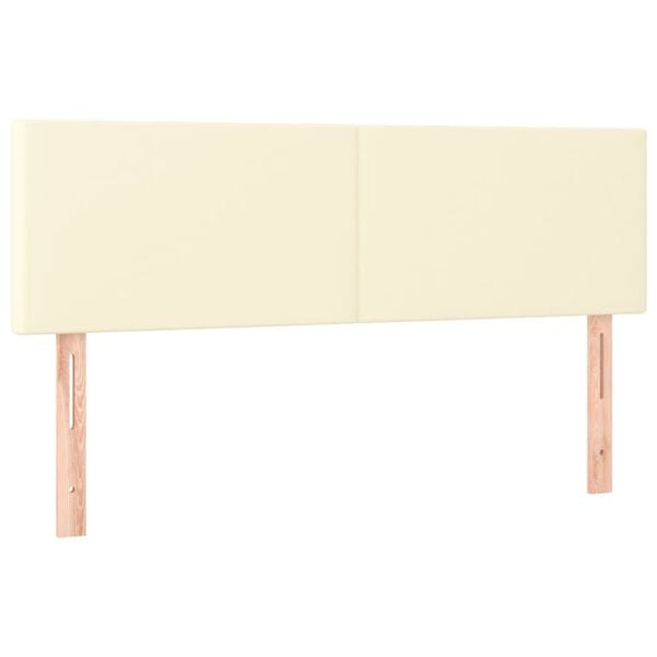 vidaXL Κεφαλάρια Κρεβατιού 2 τεμ. Κρεμ 72x5x78/88 εκ. Συνθετικό Δέρμα