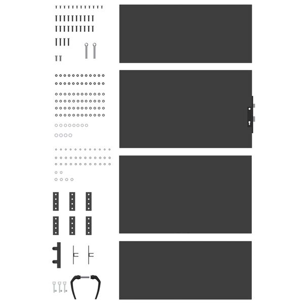 vidaXL Πύλη Κήπου Μαύρο 105 x 175 cm Ατσάλι με Επικάλυψη Πούδρας