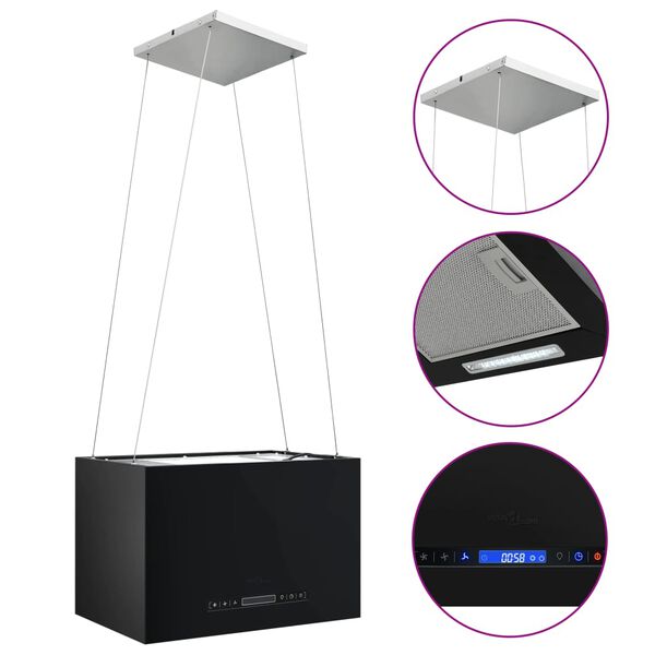 vidaXL Απορροφητήρας Νησίδα Κρεμαστός Αφής με LCD 55 εκ. Ατσάλινος