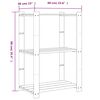 vidaXL Ραφιέρα με 3 Ράφια Γκρι 60 x 38 x 90 εκ. Μασίφ Ξύλο Πεύκου