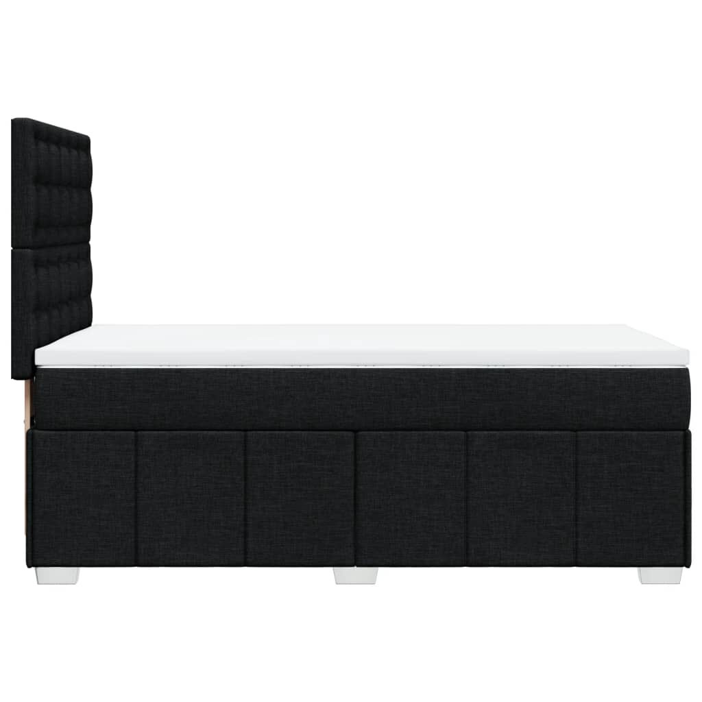 vidaXL Κρεβάτι Boxspring με Στρώμα Μαύρο 80 x 200 εκ. Υφασμάτινο