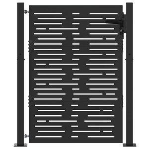 vidaXL Πύλη Κήπου Μαύρο 105 x 125 cm Χάλυβας με επίστρωση πούδρας