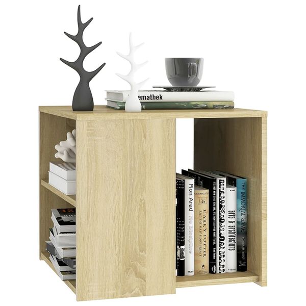 vidaXL Τραπέζι Βοηθητικό Sonoma Δρυς 50 x 50 x 45 εκ. από Επεξ. Ξύλο