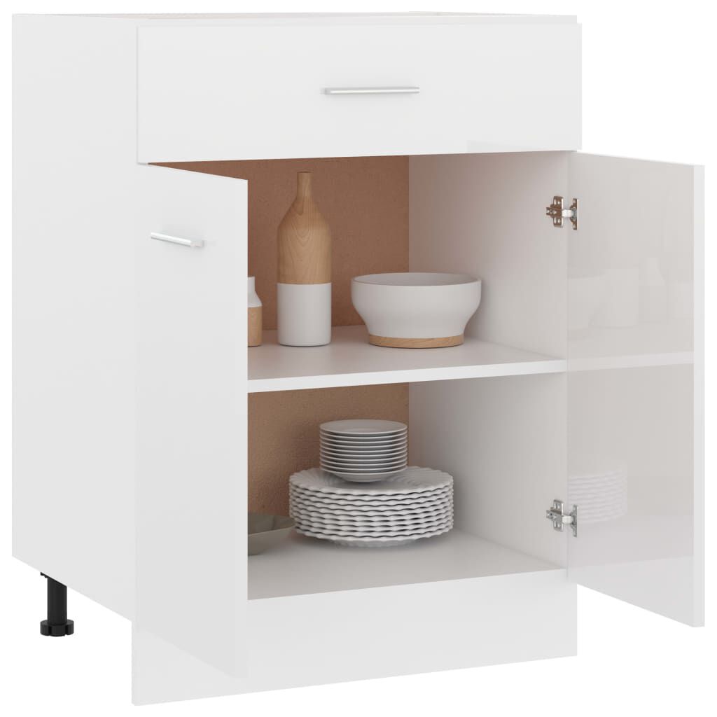 vidaXL Ντουλάπι με Συρτάρι Lyon Γυαλιστερό Λευκό 60x46x81,5εκ.
