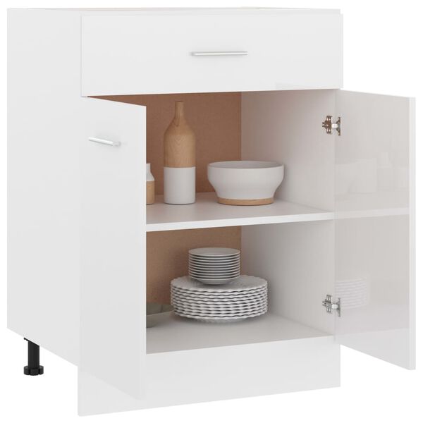 vidaXL Ντουλάπι με Συρτάρι Lyon Γυαλιστερό Λευκό 60x46x81,5εκ.