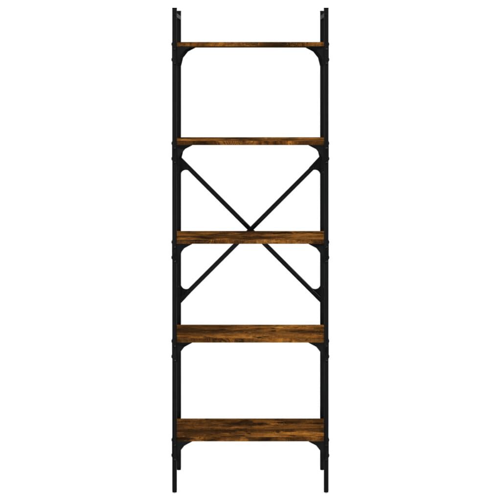 vidaXL Βιβλιοθήκη 5 Επιπέδων Καπνιστή Δρυς 56x31,5x174εκ. Επεξ. Ξύλο