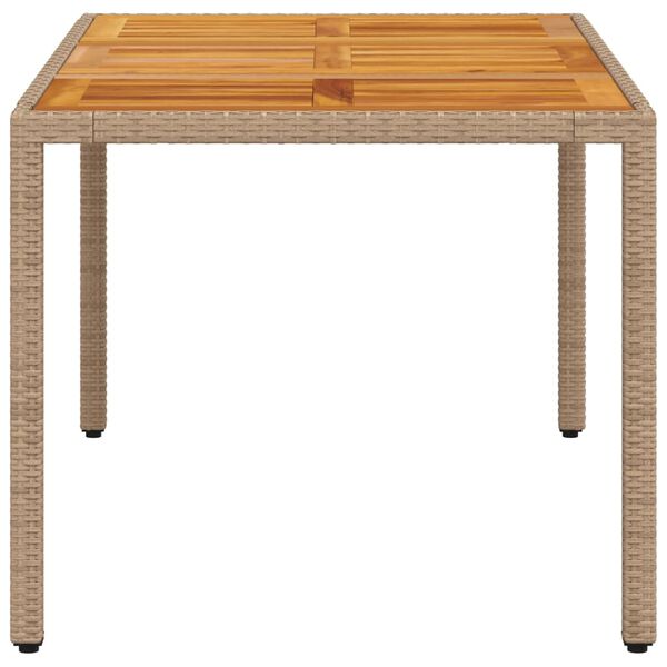 vidaXL Τραπέζι Κήπου Μπεζ 150x90x75 εκ. Συνθετικό Ρατάν / Ξύλο Ακακίας