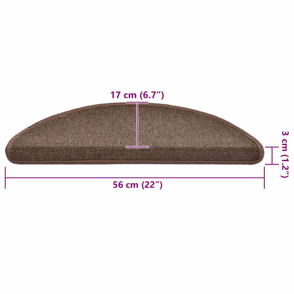 vidaXL Πατάκια για σκάλες 30 τεμάχια Καφέ καφέ 56x17x3 cm