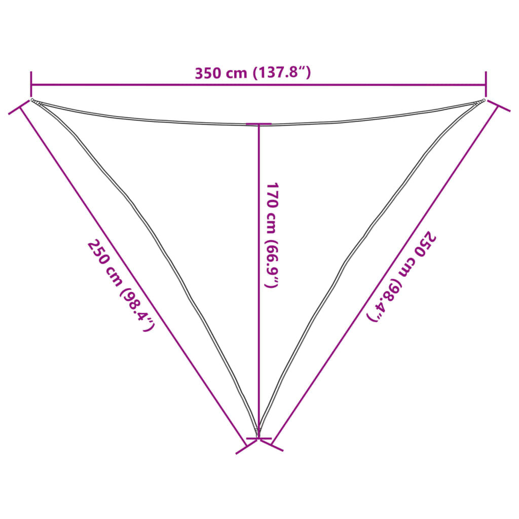 vidaXL Πανί Σκίασης Σκούρο Πράσινο 2,5x2,5x3,5 μ. από HDPE 160 γρ./μ²