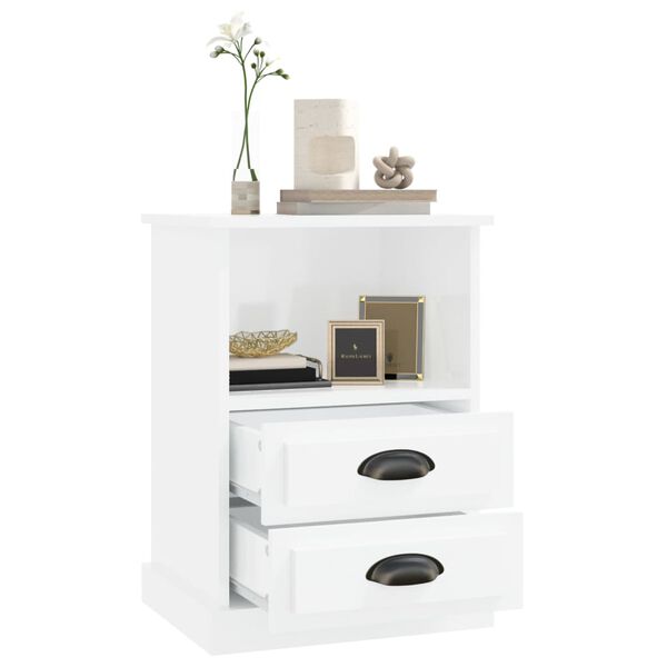 vidaXL Κομοδίνο Γυαλιστερό Λευκό 43 x 36 x 60 εκ.