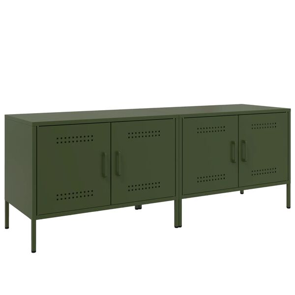 vidaXL Έπιπλα Τηλεόρασης 2 τεμ. Πράσινο Λαδί 68x39x50,5 εκ. από Χάλυβα