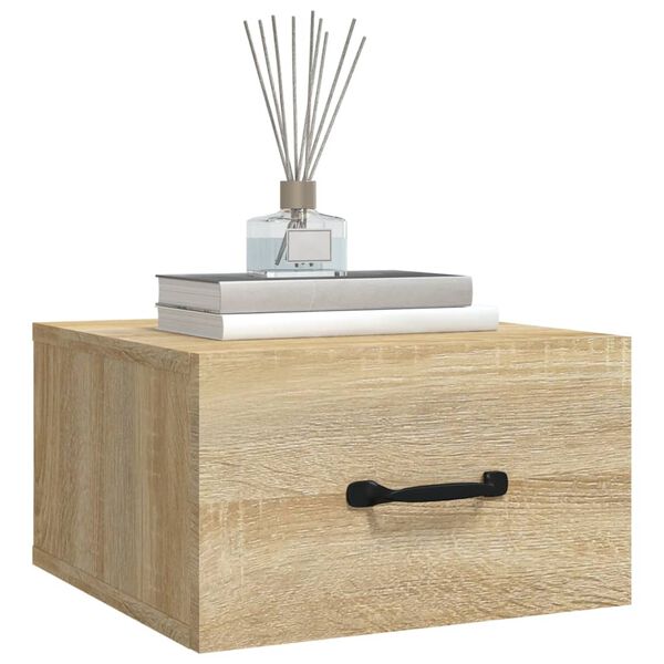 vidaXL Κομοδίνα Επιτοίχια 2 τεμ. Sonoma Δρυς 35 x 35 x 20 εκ.
