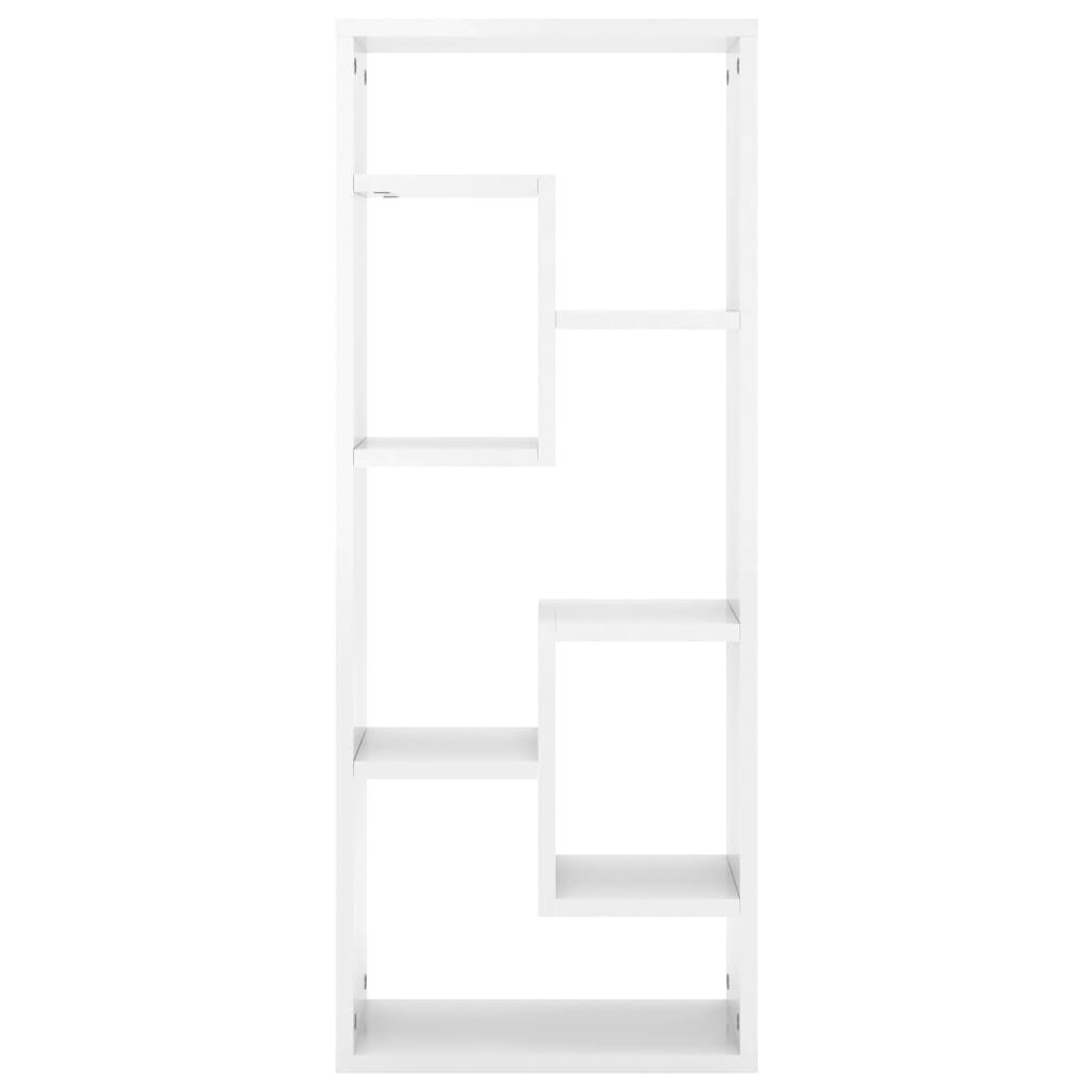 vidaXL Ραφιέρα Τοίχου Γυαλιστερό Λευκό 36 x 16 x 90 εκ. από Επεξ. Ξύλο