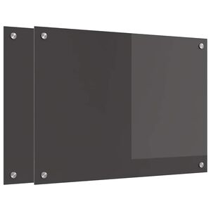 vidaXL Πίσω Πάνελ Κουζίνας 2 pcs Σκούρο Γκρι 70 x 50 cm