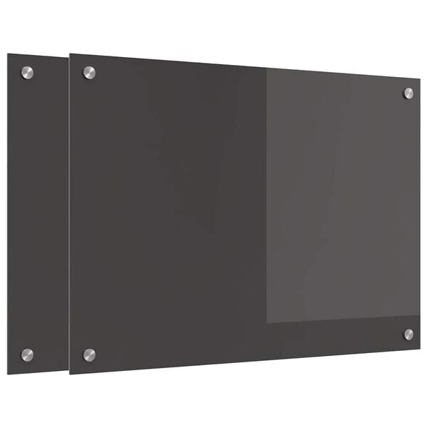 vidaXL Πίσω Πάνελ Κουζίνας 2 pcs Σκούρο Γκρι 70 x 50 cm
