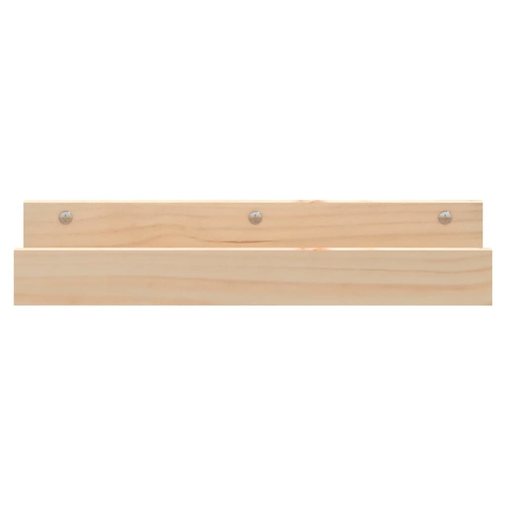 vidaXL Ράφια Τοίχου 2 τεμ. 50 x 12 x 9 εκ. από Μασίφ Ξύλο Πεύκου