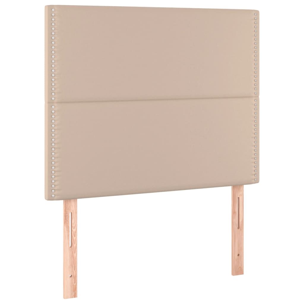 vidaXL Κρεβάτι Boxspring με Στρώμα Καπουτσίνο 100x200εκ.από Συνθ.Δέρμα