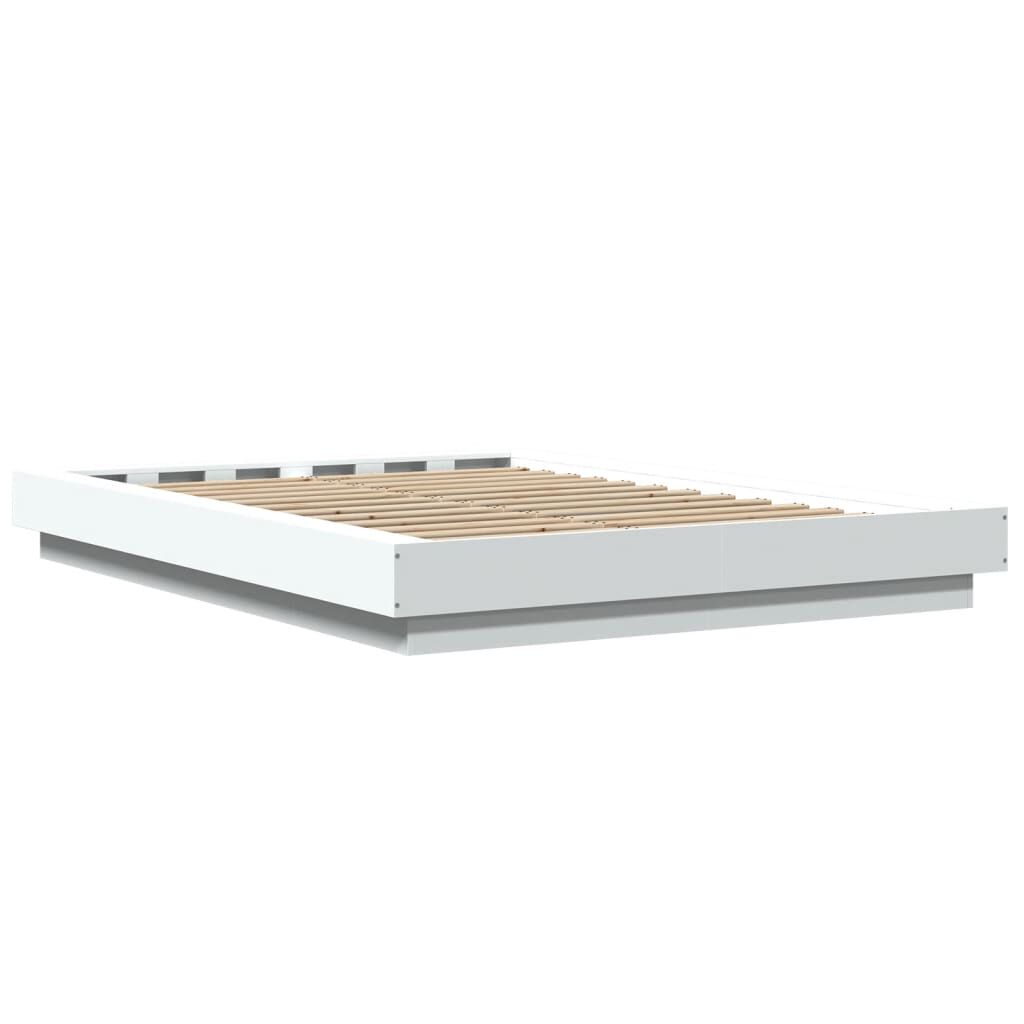 vidaXL Πλαίσιο Κρεβατιού με Φώτα LED Λευκό 120x200 εκ.Επεξ. Ξύλο