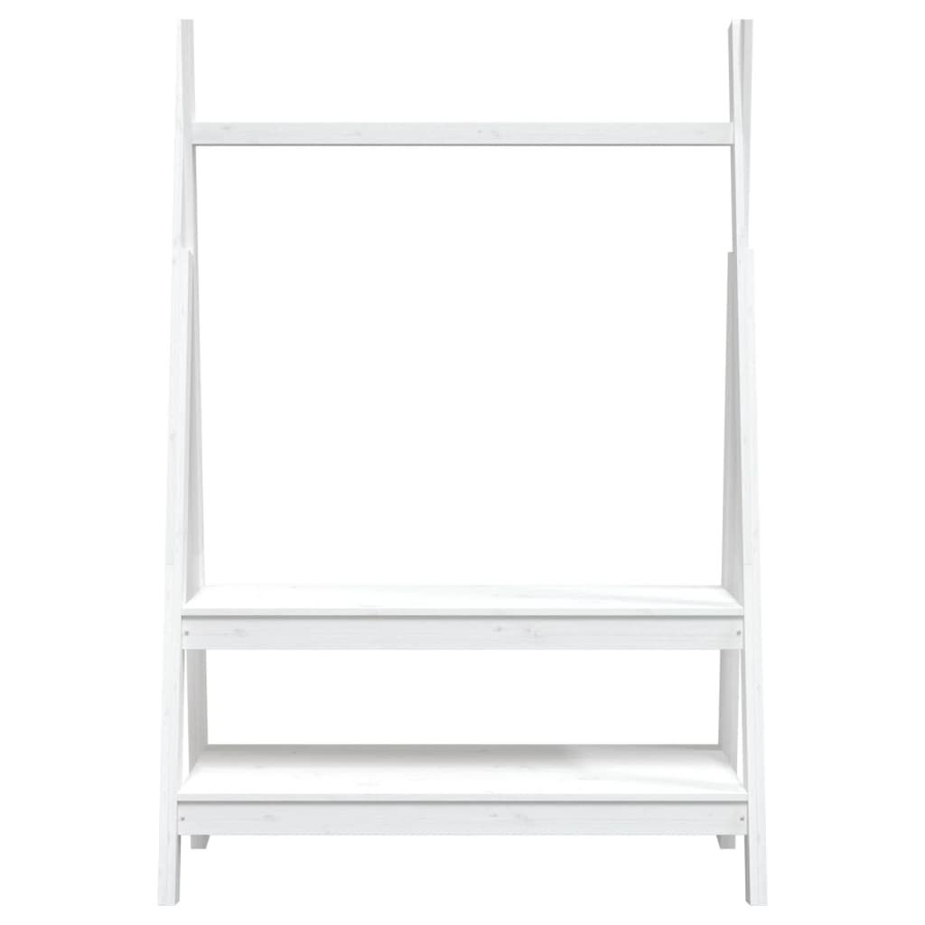 vidaXL Κρεμάστρα Ρούχων Λευκή 100x45,5x150 εκ. από Μασίφ Ξύλο Πεύκου