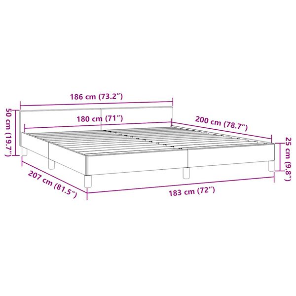 vidaXL Σκελετός Κρεβατιού Χωρίς Στρώμα Κρεμ 180x200 εκ. Υφασμάτινο