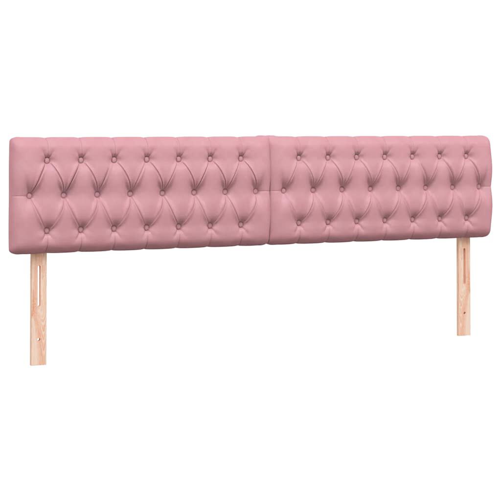 vidaXL Box Spring κρεβάτι με στρώμα ροζ 180x220 cm Βελούδινο