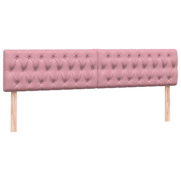 vidaXL Box Spring κρεβάτι με στρώμα ροζ 180x220 cm Βελούδινο