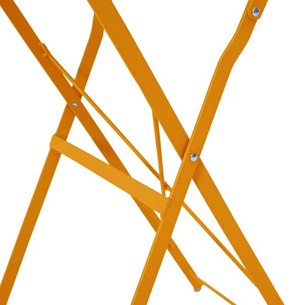 vidaXL Τραπέζι Bistro Μουσταρδί Ø50x71 εκ Ατσάλι με Πούδρα