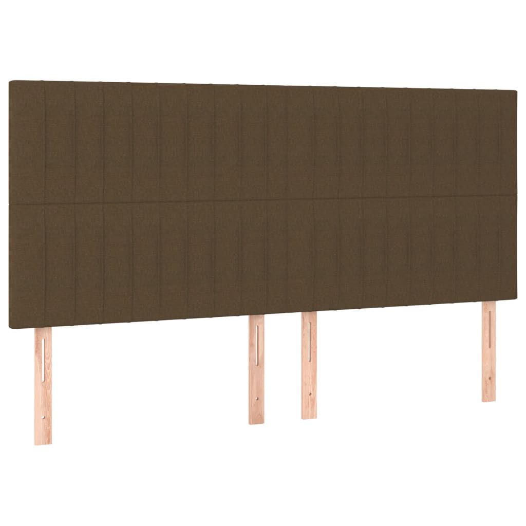 vidaXL Κεφαλάρια Κρεβατιού 4 τεμ. Σκ. Καφέ 100x5x78/88 εκ. Υφασμάτινο