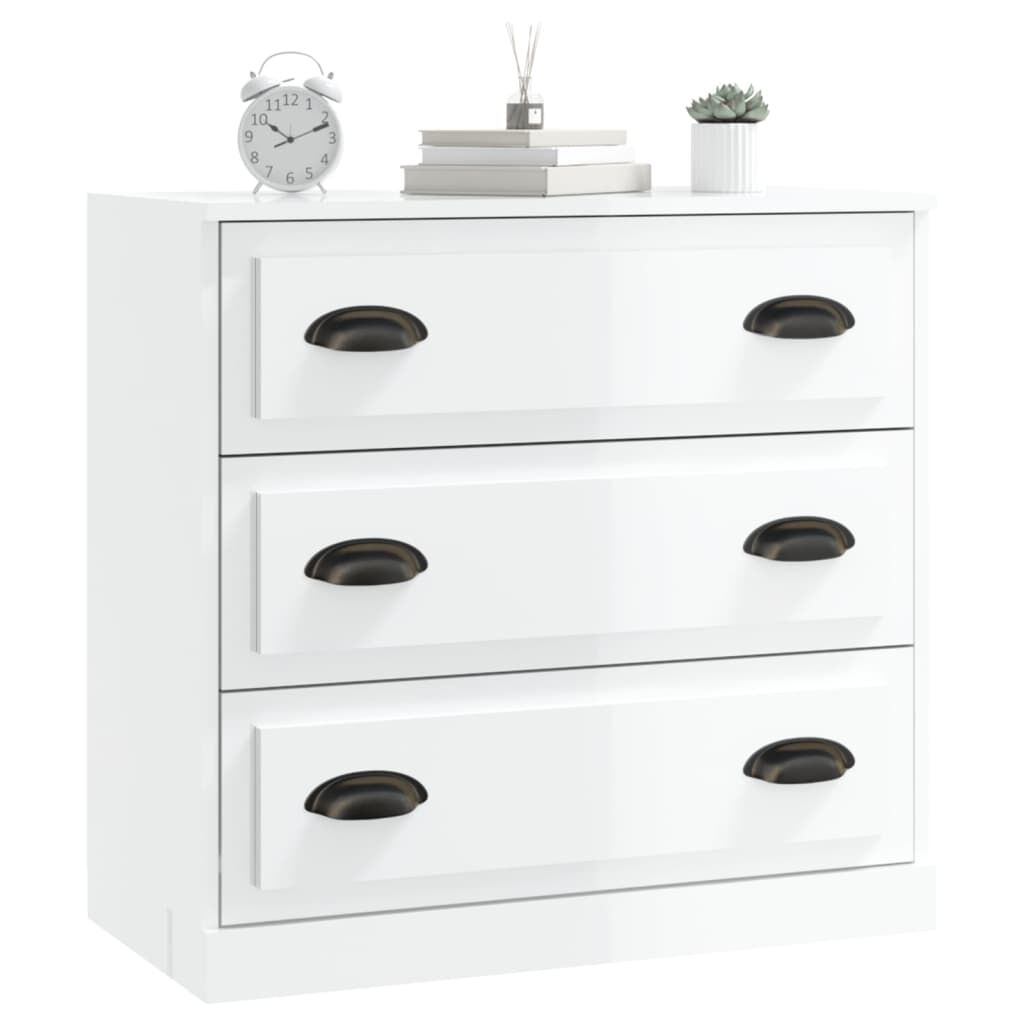 vidaXL Ντουλάπι Γυαλιστερό Λευκό 70x35,5x67,5 εκ. Επεξεργασμένο Ξύλο