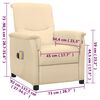 vidaXL Πολυθρόνα Μασάζ Ηλεκτρική Κρεμ Υφασμάτινη