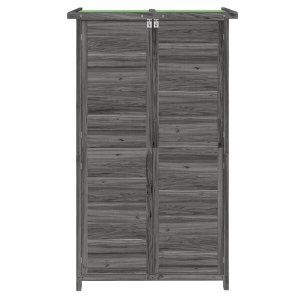 vidaXL Αποθήκη Εργαλείων Κήπου Γκρι 83x57x140 εκ. Μασίφ Ξύλο Πεύκου