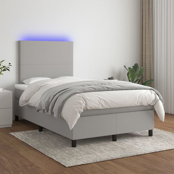 vidaXL &Kappa;&rho;&epsilon;&beta;ά&tau;&iota; Boxspring &mu;&epsilon; &Sigma;&tau;&rho;ώ&mu;&alpha; & LED &Alpha;&nu;.&Gamma;&kappa;&rho;&iota; 120x200 &epsilon;&kappa; &Upsilon;&phi;&alpha;&sigma;&mu;ά&tau;&iota;&nu;&omicron;