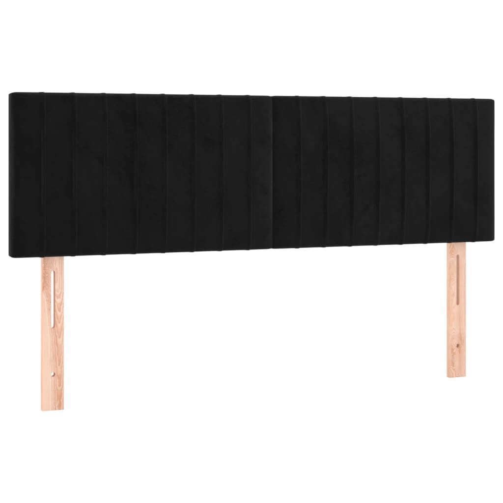 vidaXL Κεφαλάρια Κρεβατιού 2 τεμ. Μαύρα 72x5x78/88 εκ. Βελούδινα