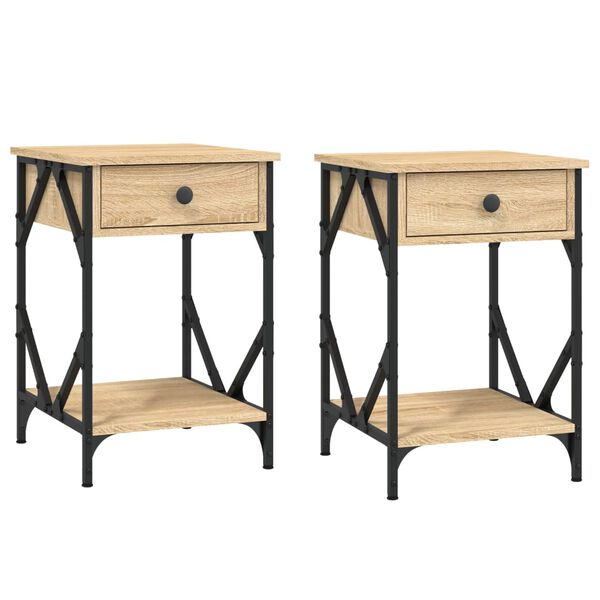 vidaXL Κομοδίνα 2 τεμ. Sonoma Δρυς 40x42x60 εκ. από Επεξεργασμένο Ξύλο