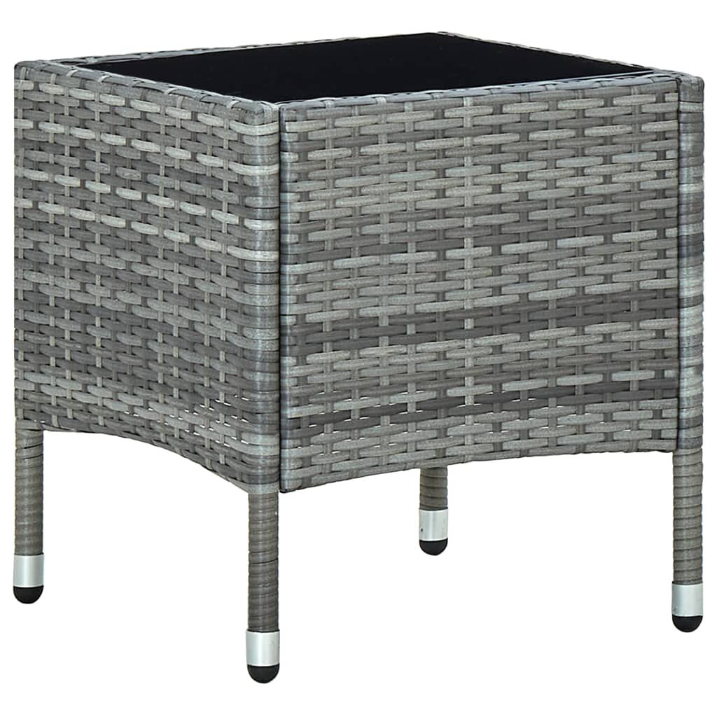 vidaXL Τραπέζι Κήπου Γκρι 40 x 40 x 45 εκ. από Συνθετικό Ρατάν