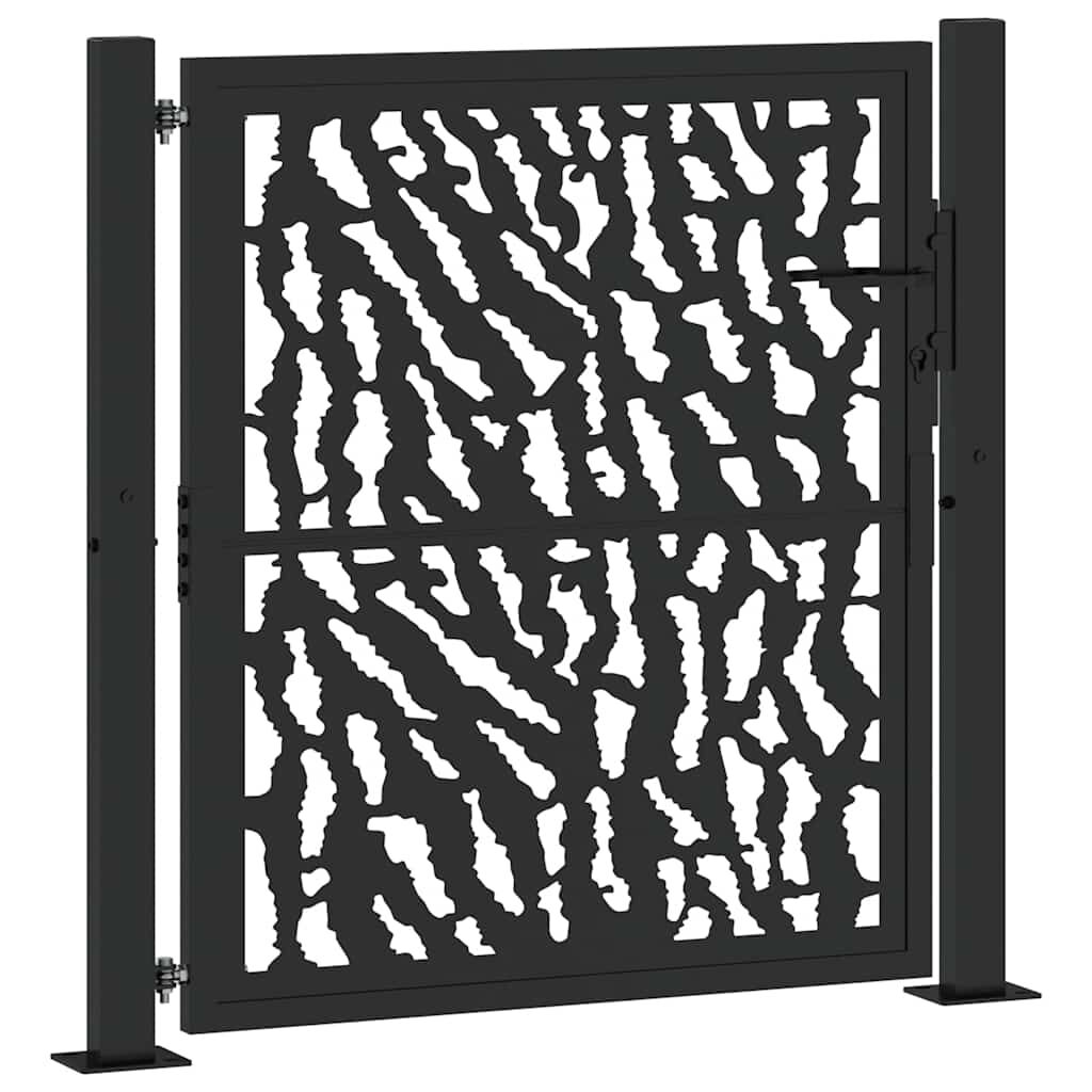 vidaXL Πύλη κήπου Μαύρη 105x106 cm Ατσάλινο ίχνος σχεδιασμού