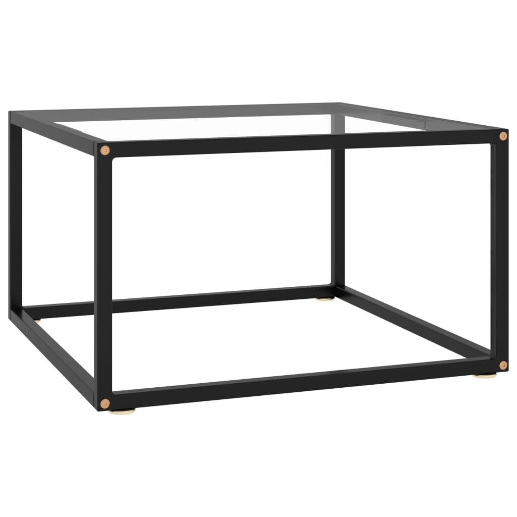 vidaXL Τραπεζάκι Σαλονιού Μαύρο 60 x 60 x 35 εκ. με Ψημένο Γυαλί