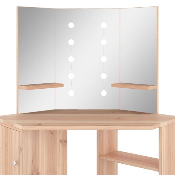 vidaXL Μπουντουάρ Γωνιακό με LED Χρώμα Δρυς 111 x 54 x 141,5 εκ.