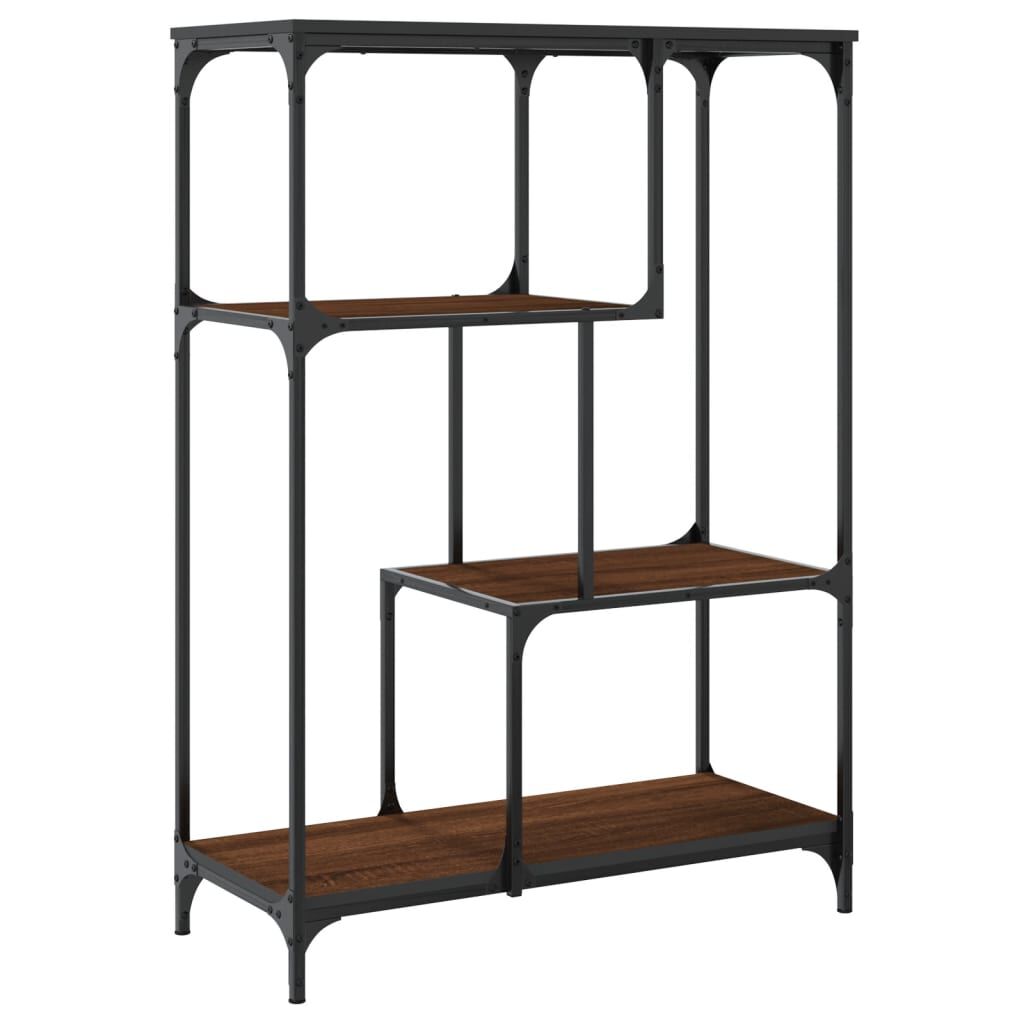 vidaXL Βιβλιοθήκη Καφέ Δρυς 81 x 36 x 115 εκ. Επεξεργ. Ξύλο / Ατσάλι