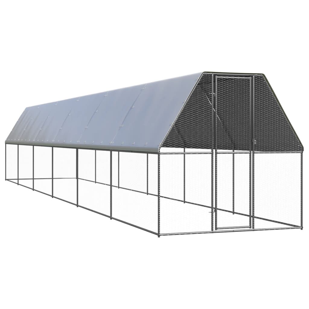 vidaXL Κοτέτσι - Κλουβί Εξωτ. Χώρου 2x12x2 μ. από Γαλβανισμένο Χάλυβα