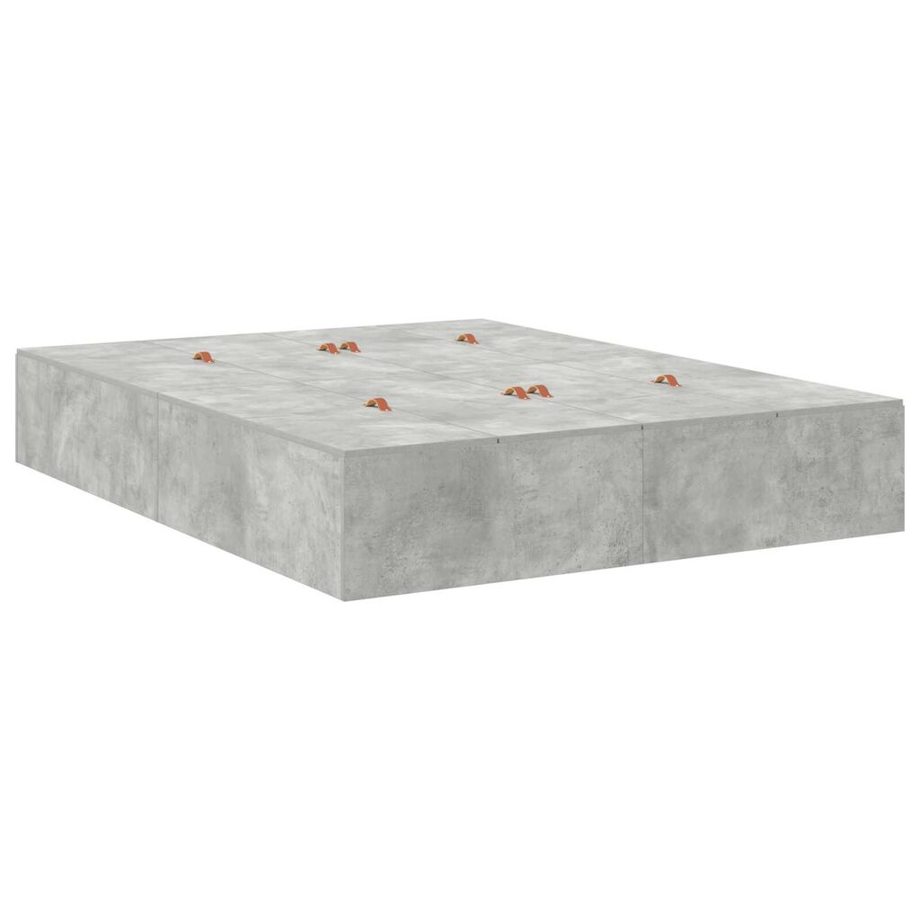 vidaXL Κρεβάτι Αποθήκευσης Γκρι Σκυρόδεμα 160x200 cm