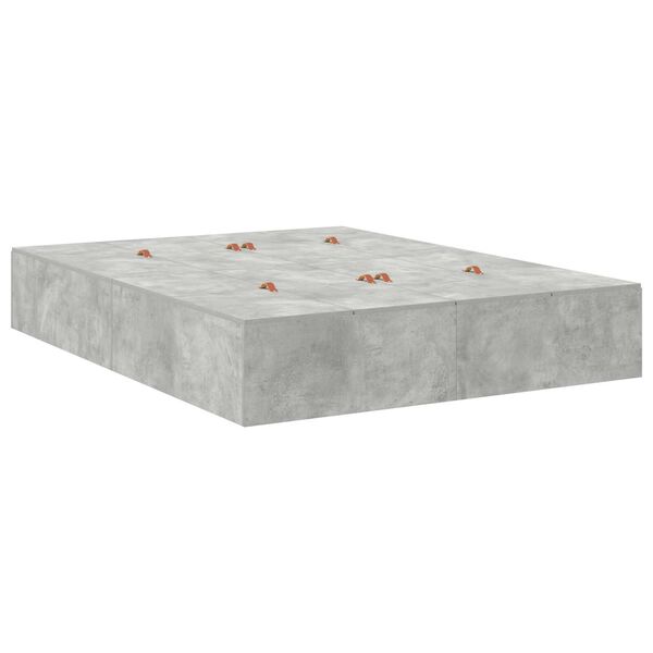 vidaXL Κρεβάτι Αποθήκευσης Γκρι Σκυρόδεμα 160x200 cm