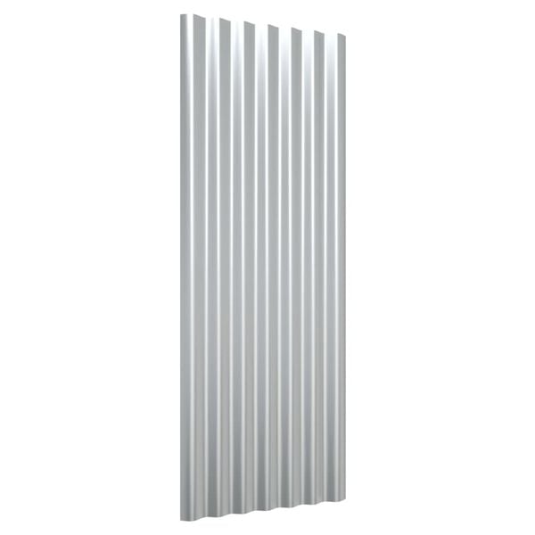 vidaXL Πάνελ Οροφής 12 τεμ. Ασημί 100x36 εκ. Ατσάλινα με Ηλεκτρ. Βαφή