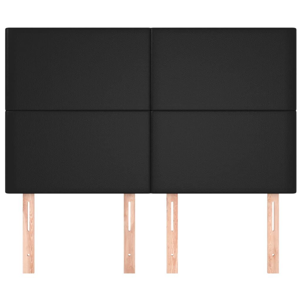 vidaXL Κεφαλάρια Κρεβατιού 4 τεμ. Μαύρα 72x5x78/88 εκ. Συνθετικό Δέρμα