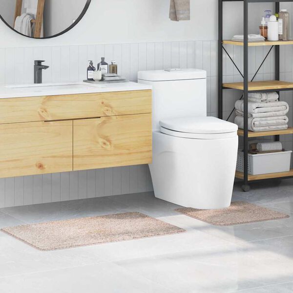 vidaXL Πατάκι μπάνιου 2 pcs Κρεμ 50 x 50 cm Πολυπροπυλένιο