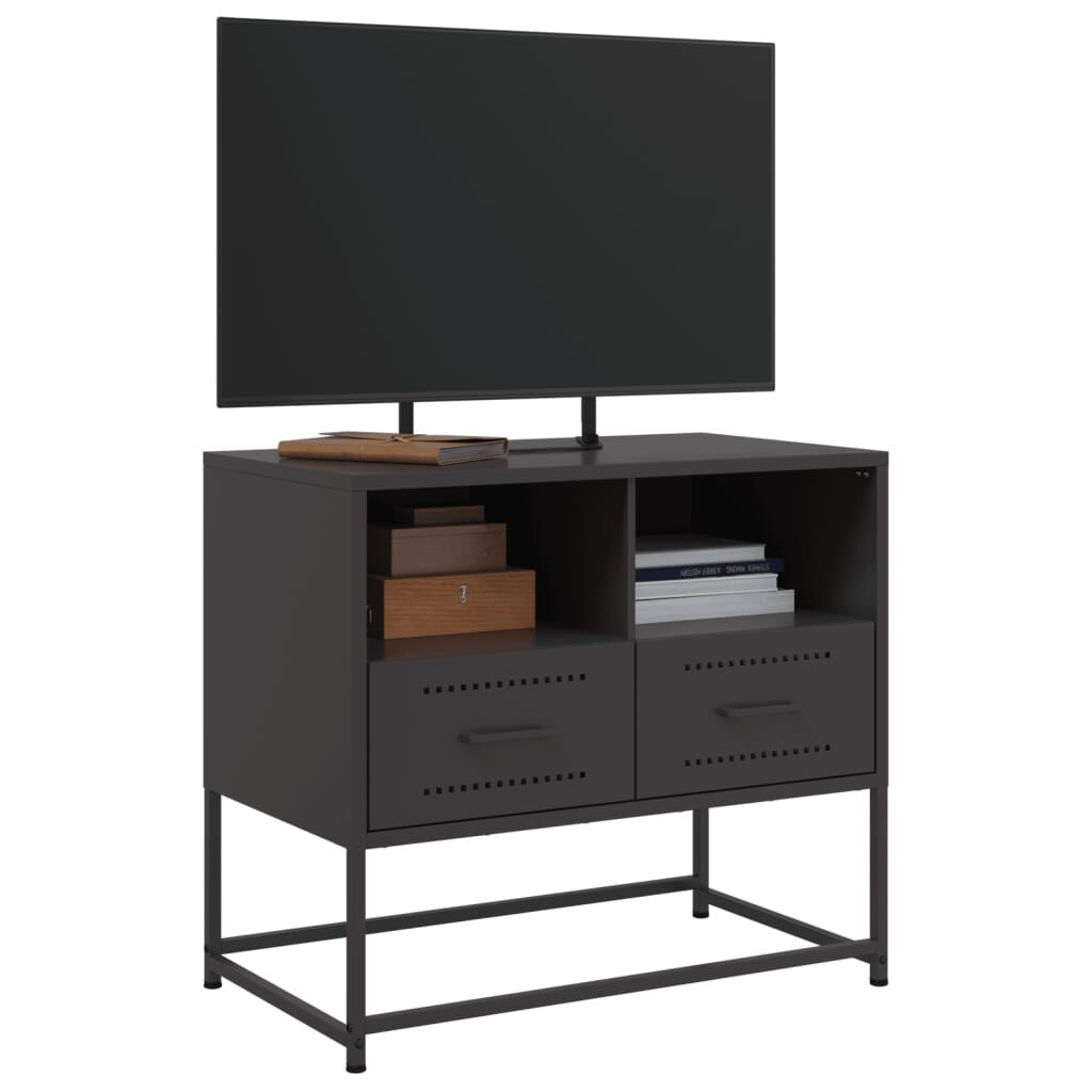 vidaXL Έπιπλο Τηλεόρασης Μαύρο 68,5x39x60,5 εκ. Ατσάλινο