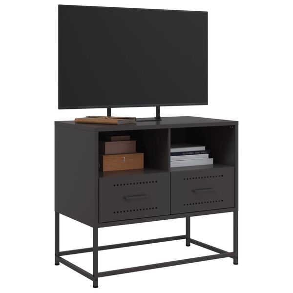 vidaXL Έπιπλο Τηλεόρασης Μαύρο 68,5x39x60,5 εκ. Ατσάλινο