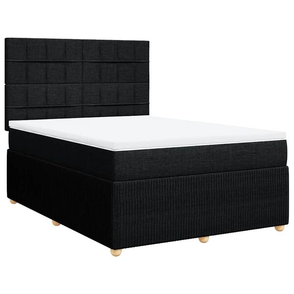 vidaXL &Kappa;&rho;&epsilon;&beta;ά&tau;&iota; Boxspring &mu;&epsilon; &Sigma;&tau;&rho;ώ&mu;&alpha; &Mu;&alpha;ύ&rho;&omicron; 140x200 &epsilon;&kappa;. &Upsilon;&phi;&alpha;&sigma;&mu;ά&tau;&iota;&nu;&omicron;