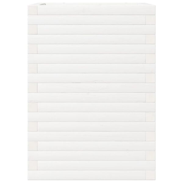 vidaXL Ζαρντινιέρα Λευκή. 50x50x68,5 εκ από Μασίφ Ξύλο Πεύκου