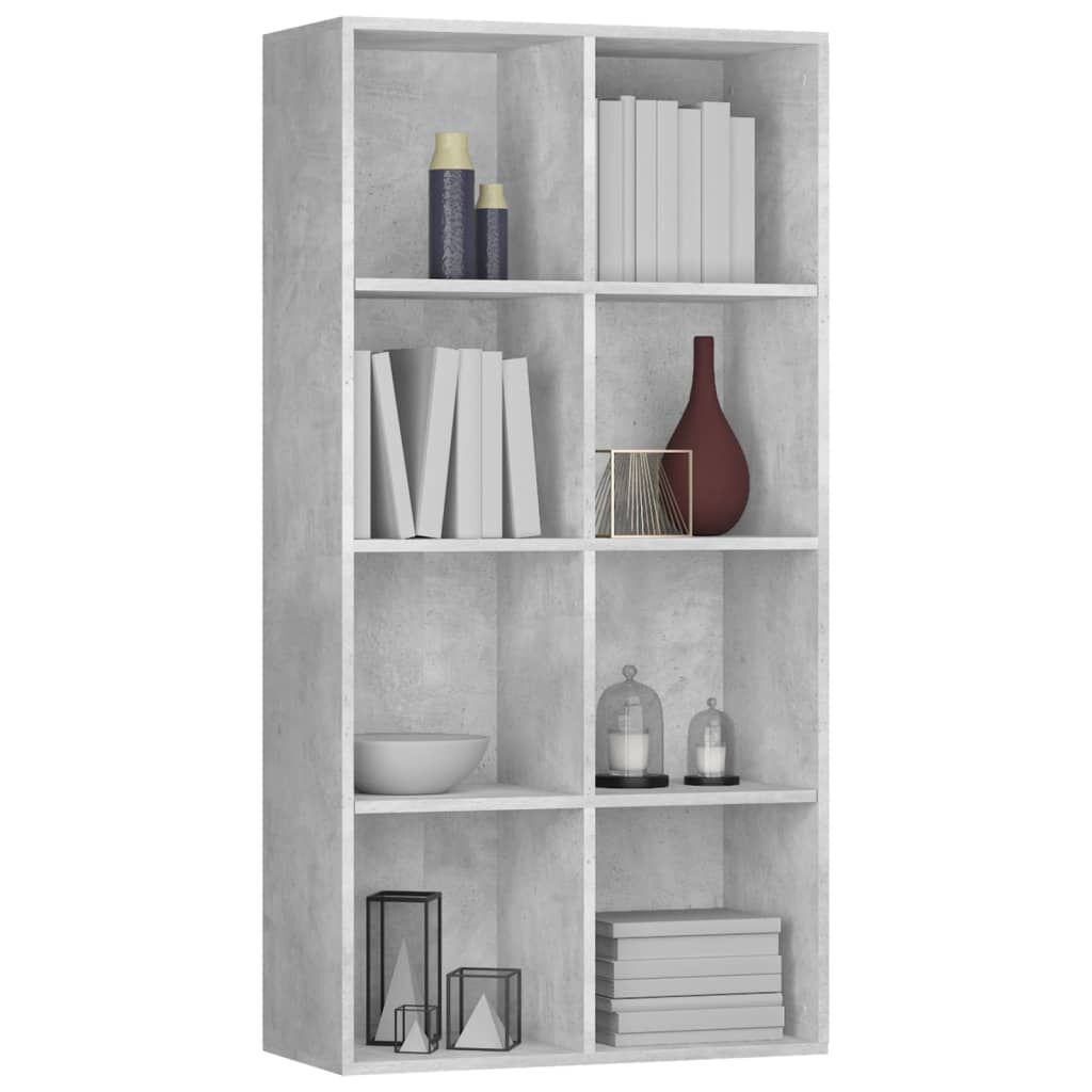 vidaXL Ραφιέρα/Βιβλιοθήκη Γκρι Σκυροδέματος 66x30x130 εκ. Επεξ. Ξύλο